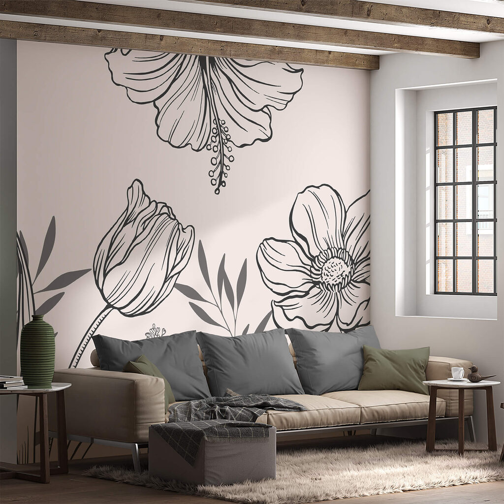 Flowers in Ink in an interior