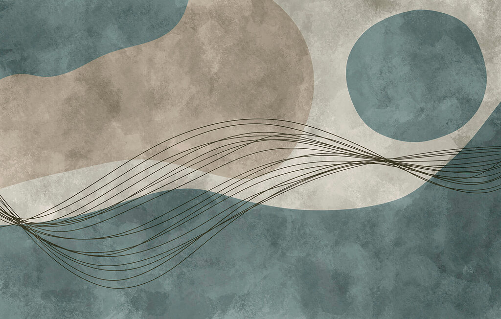 Waves beneath a circle — full design