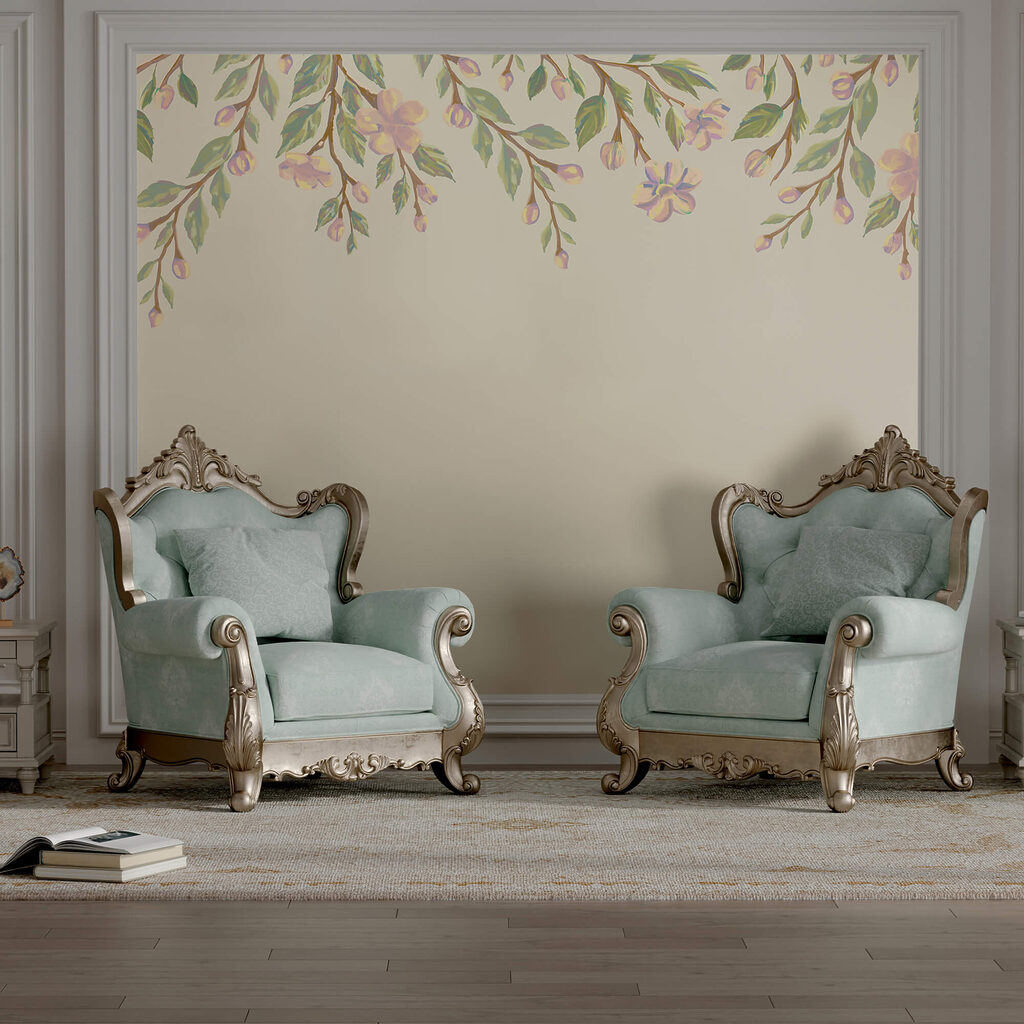 Hanging blossom sprigs — interior 1