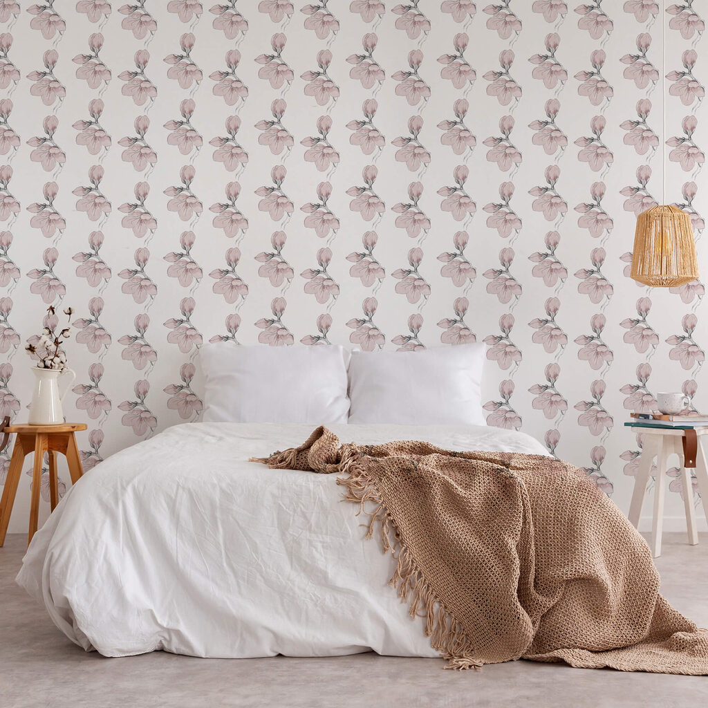 Pink blossoms in rows — interior 1