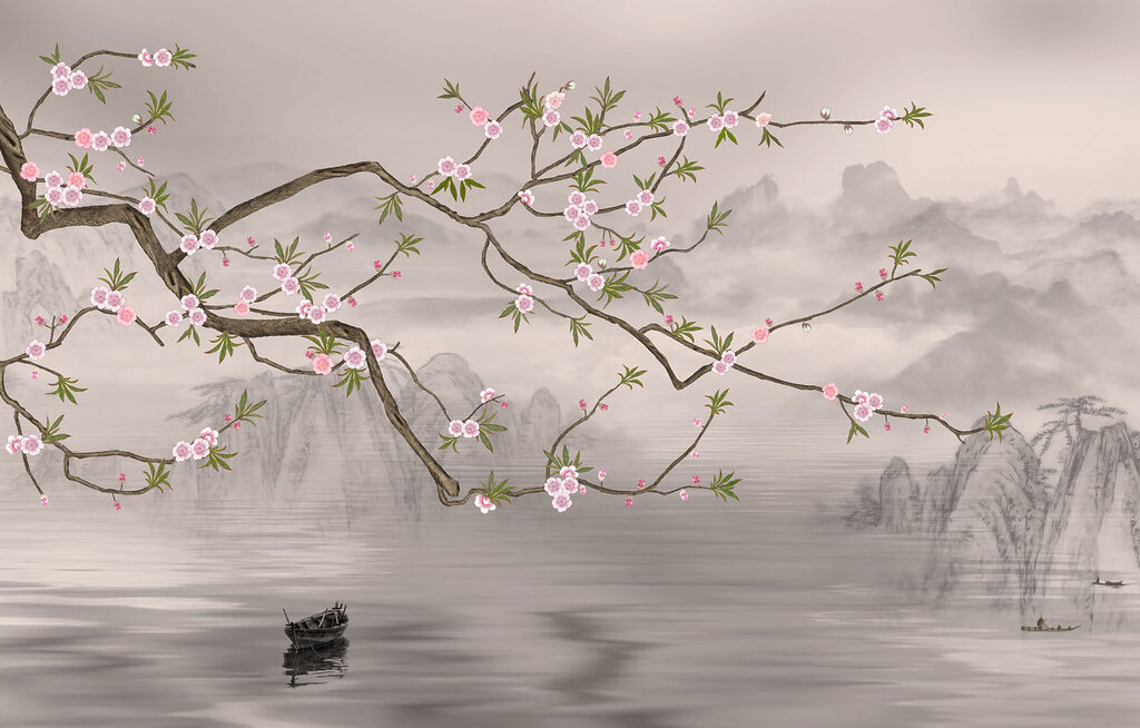 Pink Blossom Branch — full design