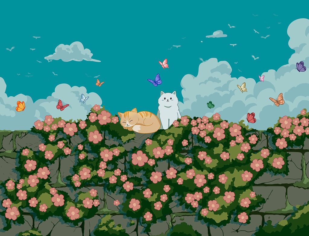 Cats and Butterflies — full design