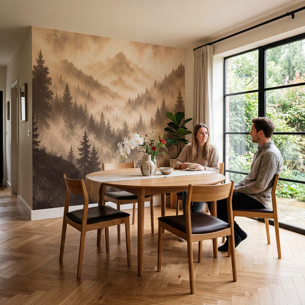 Pine Peaks at Dawn in an interior