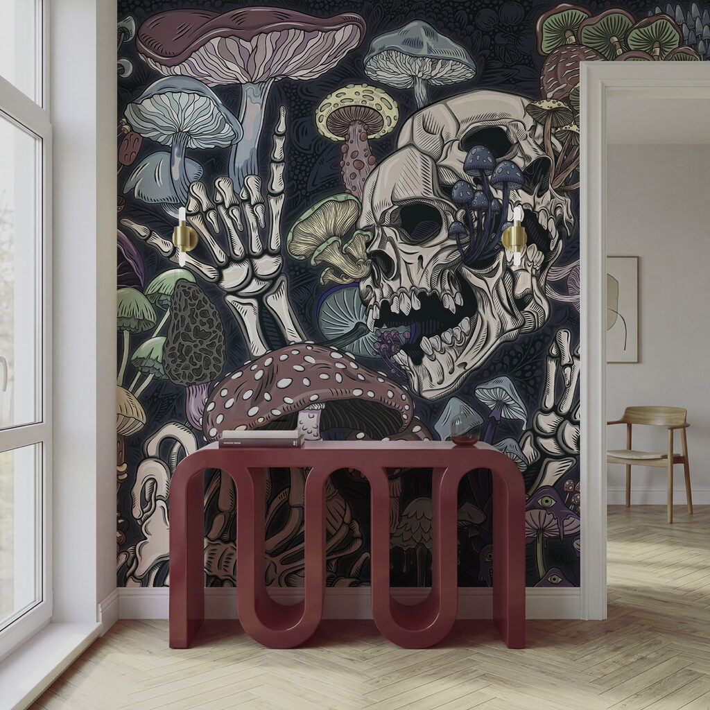 Mushroom Skull Garden in an interior