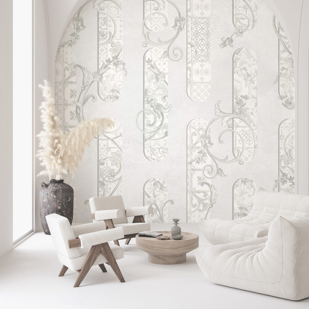 Ornamental Floral Stripes in an interior