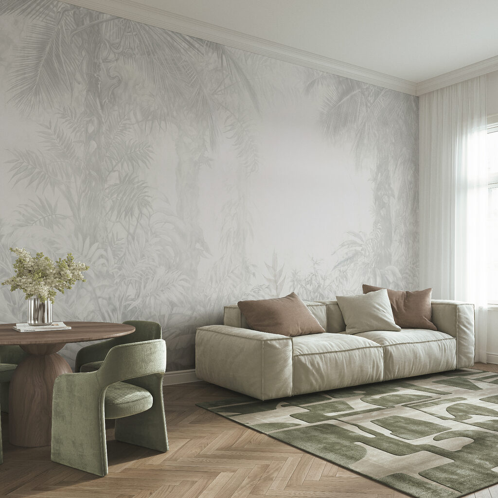 Faded Tropical Garden in an interior