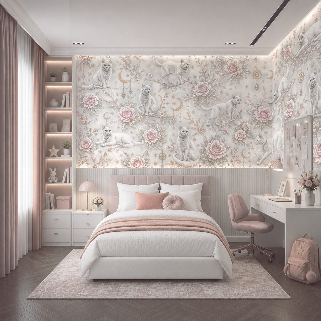 Cats in Bloom in an interior