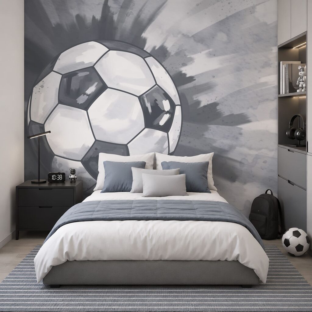 Football in Flight in an interior