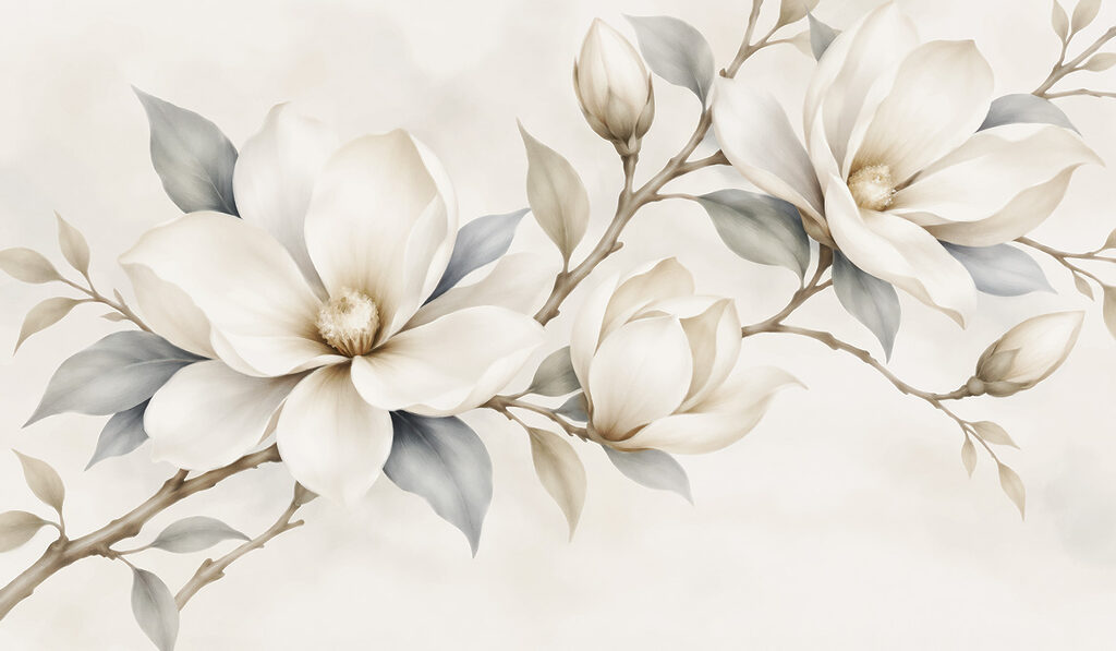 Magnolia in Watercolour — full design