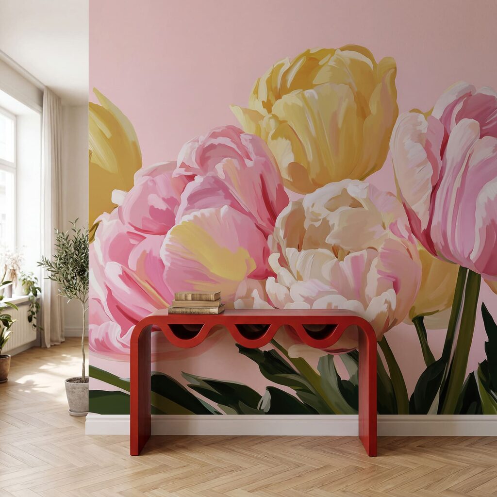 Bright Tulip Bouquet in an interior