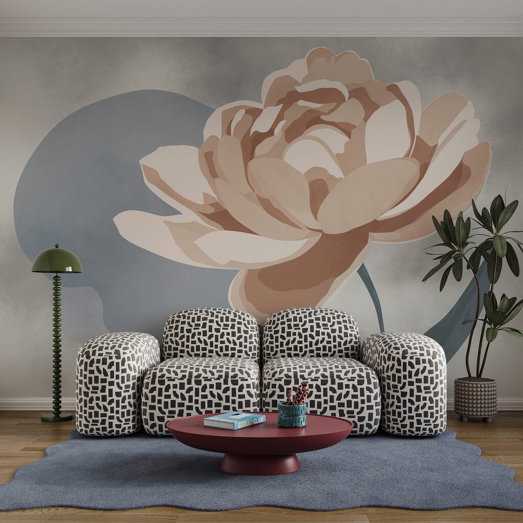 Painted Single Peony — interior 1