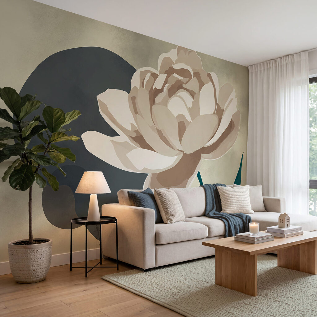Painted Single Peony — interior 1