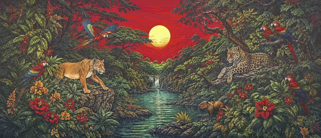 Tiger by the Falls — full design