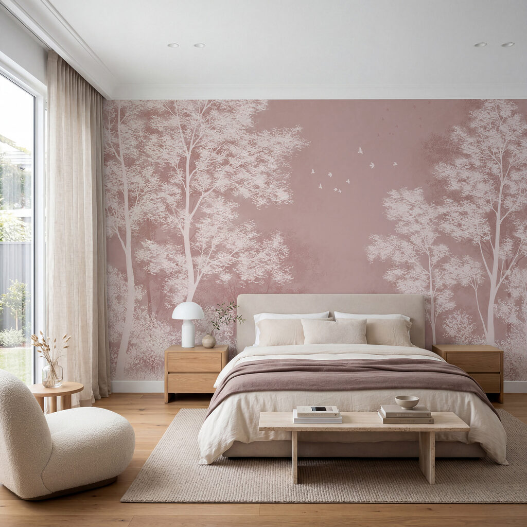 Trees in Soft Outline in an interior