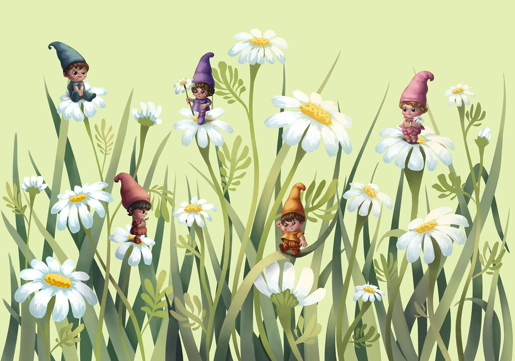 Gnomes Among Daisies — full design