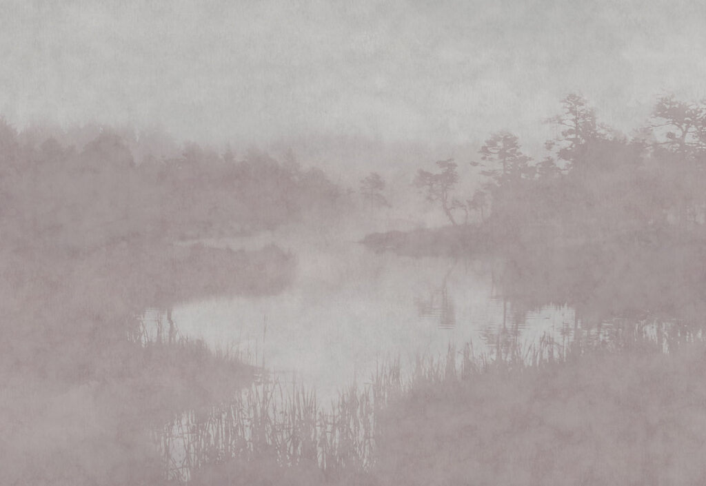 River Through Hazy Woods — full design