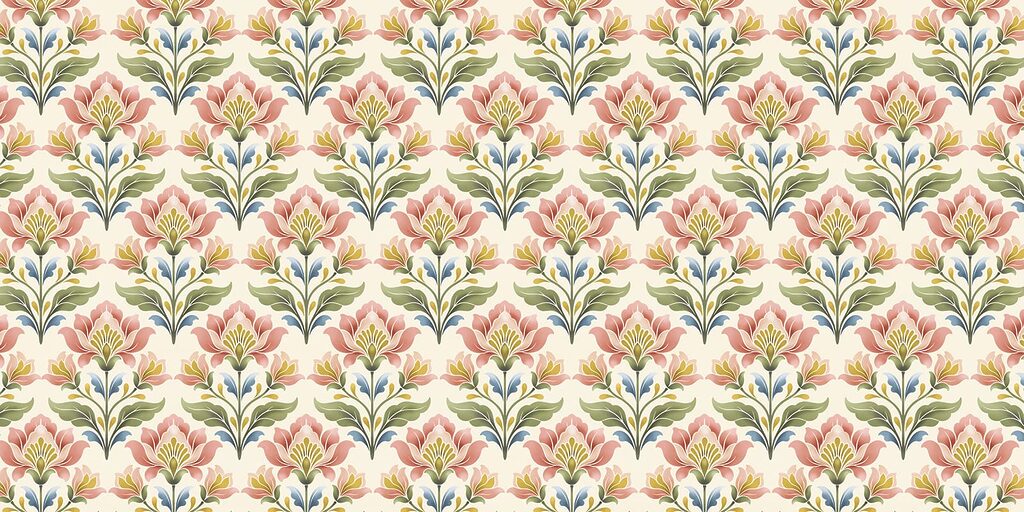 Folk Leaf Pattern — full design