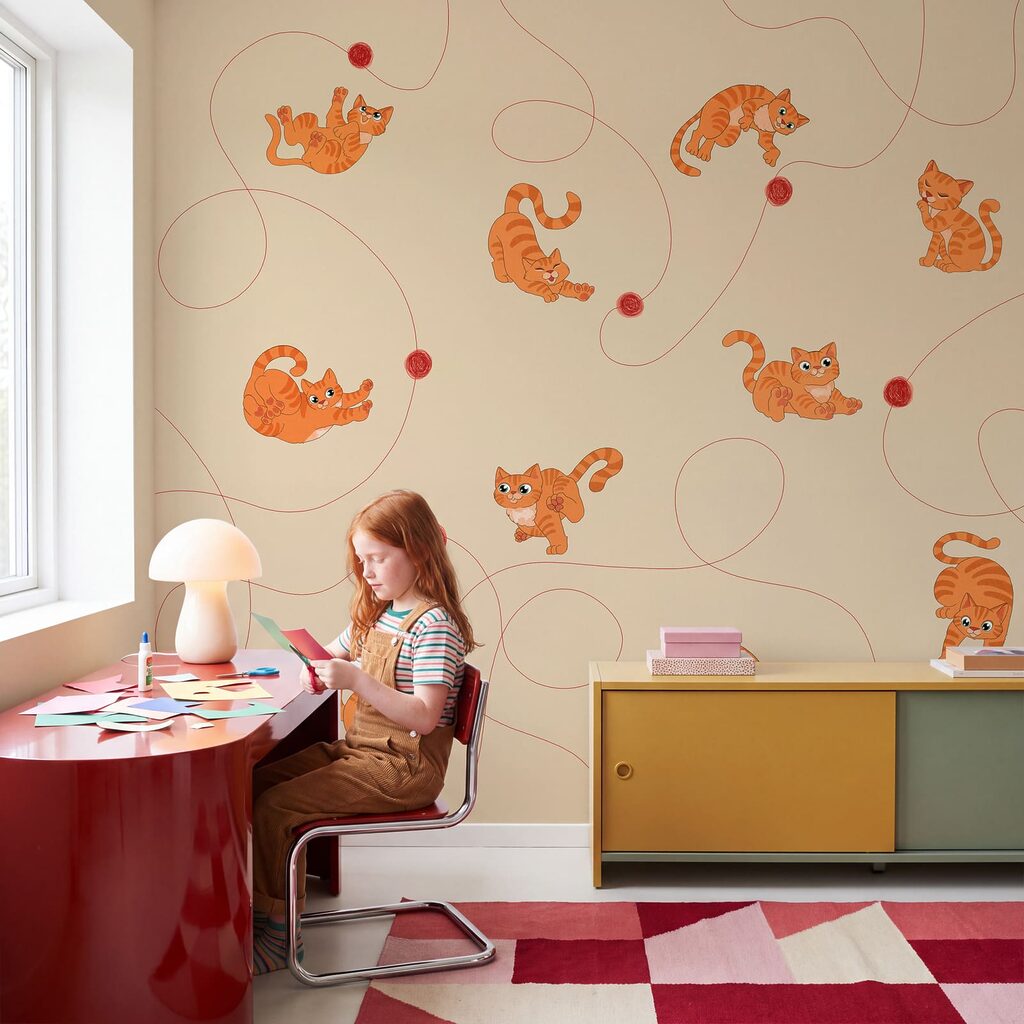 Cats and Yarn in an interior