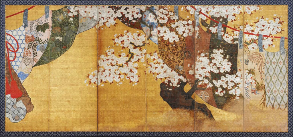 Blossom on gold background — full design