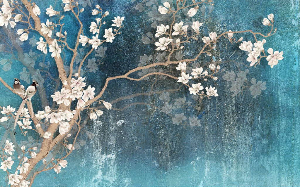 Blossom Against Blue — full design