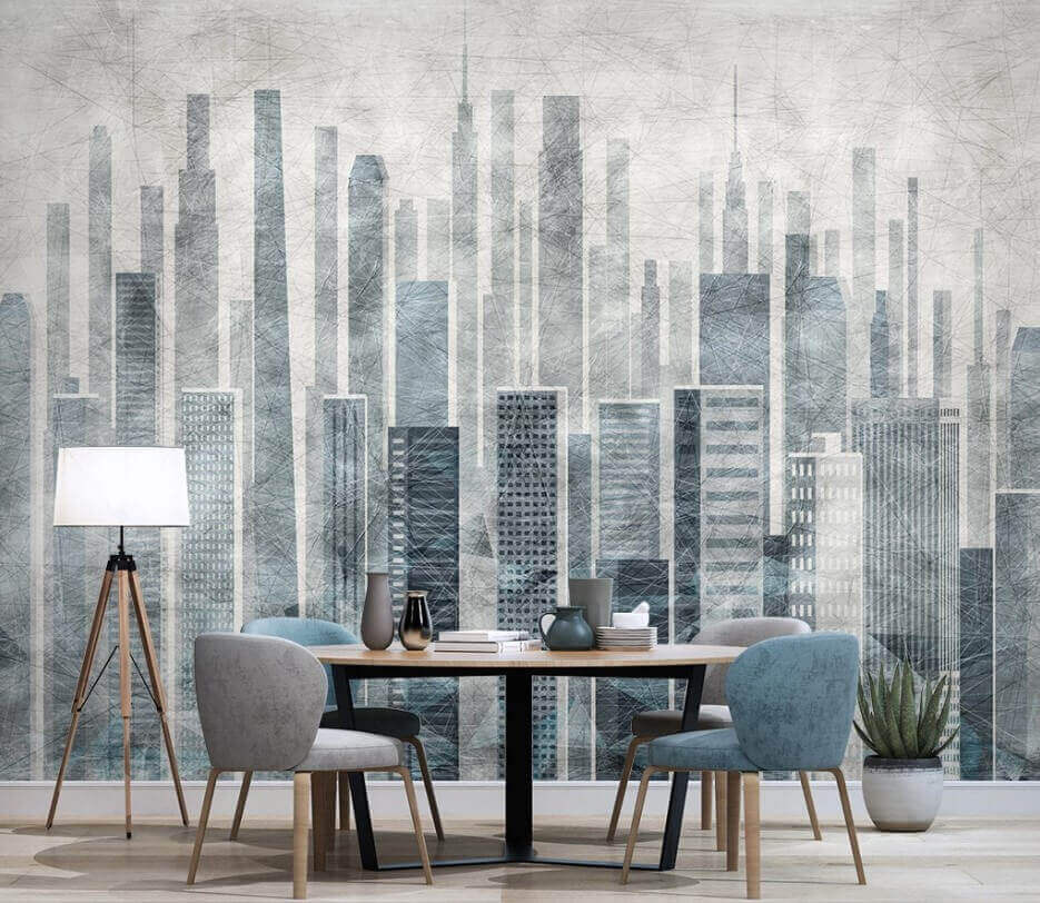 City in Layers in an interior