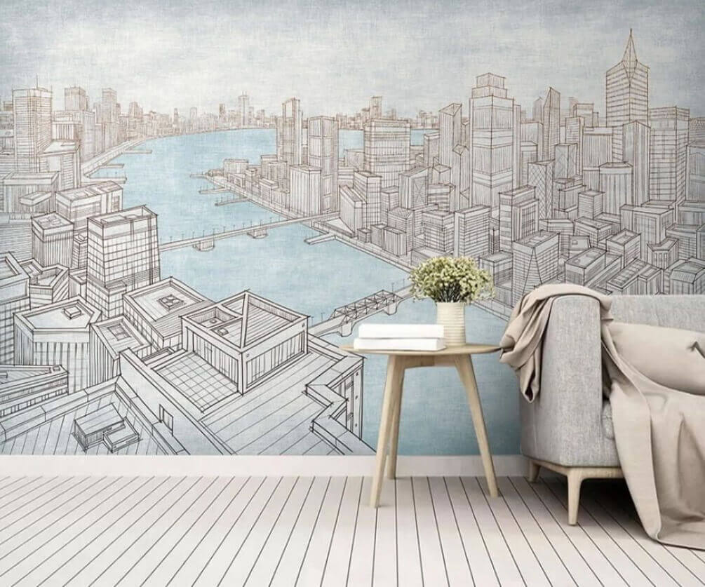 City River Sketch in an interior