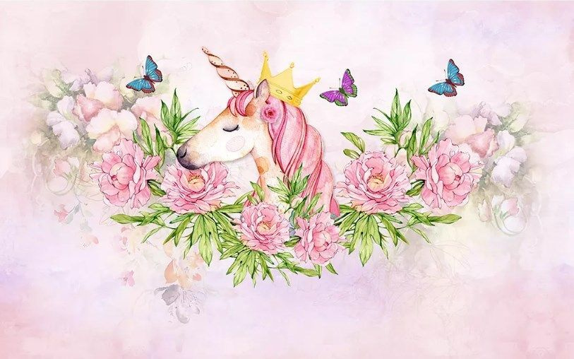 Unicorn Flower Crown — full design