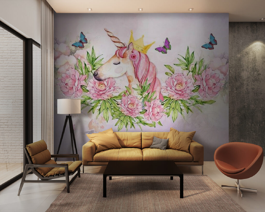 Unicorn Flower Crown in an interior