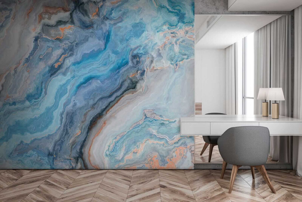 Blue bands in stone — interior 2