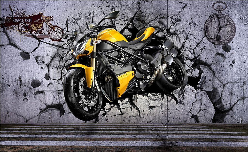 Motorcycle Breakthrough in an interior