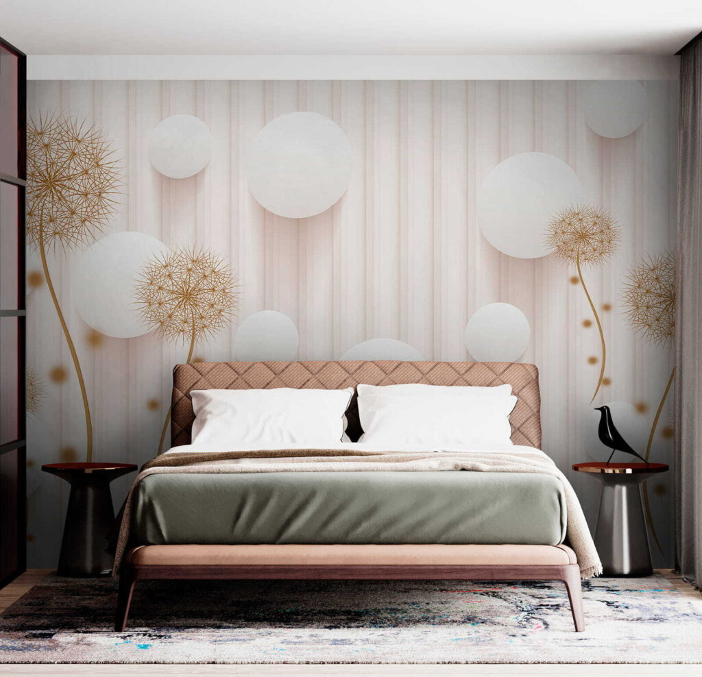 Round flowers, white circles — interior 2