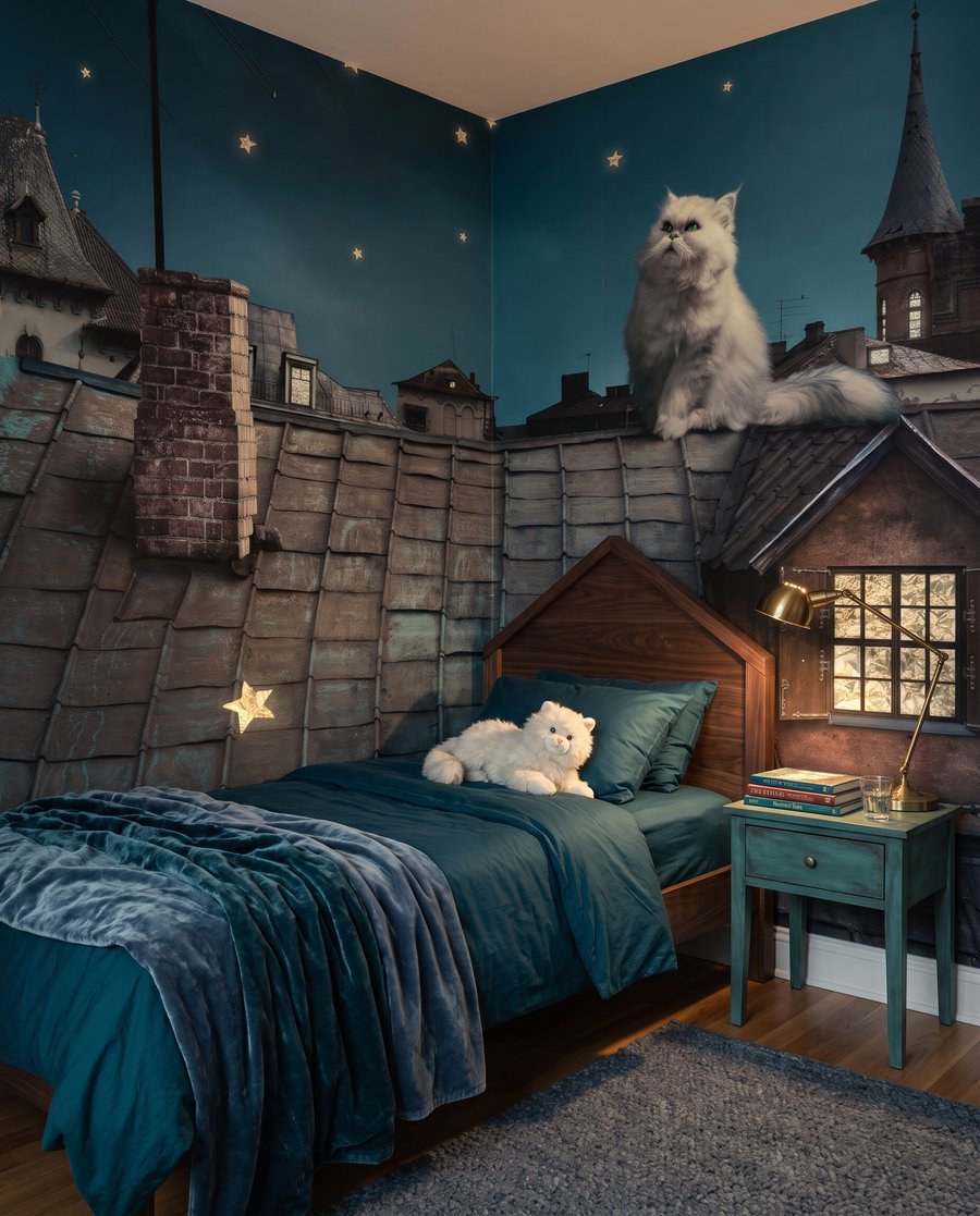 Rooftop Cat at Night — interior 3