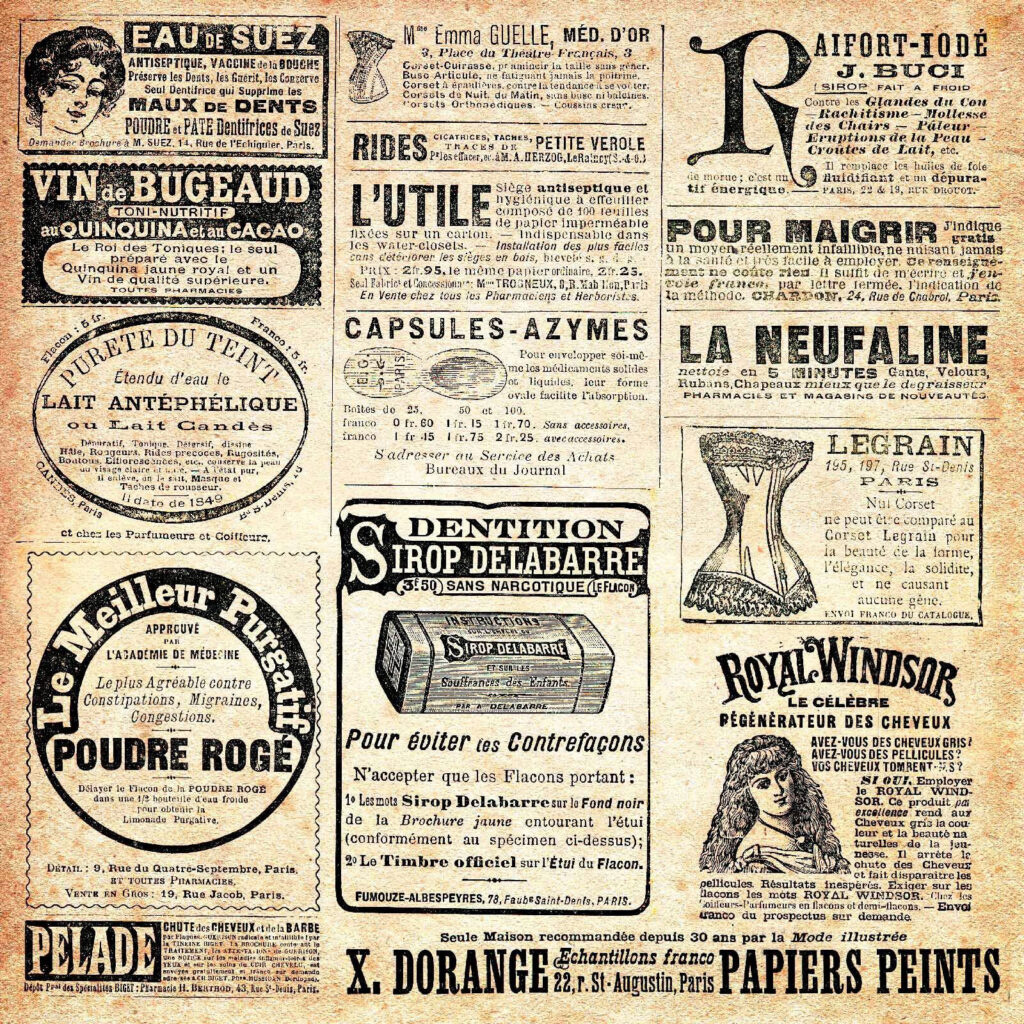 Vintage Newsprint — full design
