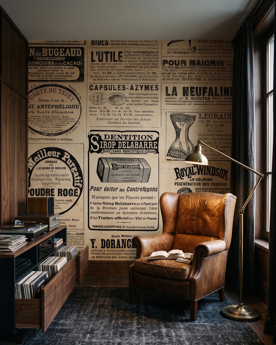 Vintage Newsprint in an interior