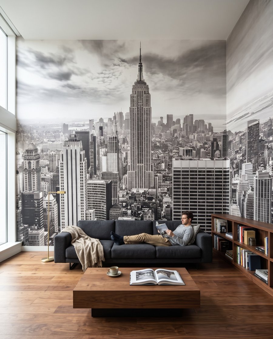 Manhattan in Monochrome in an interior