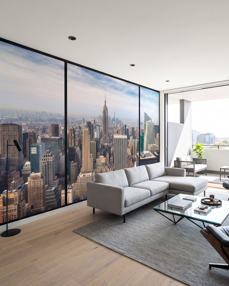 Window Over Manhattan in an interior