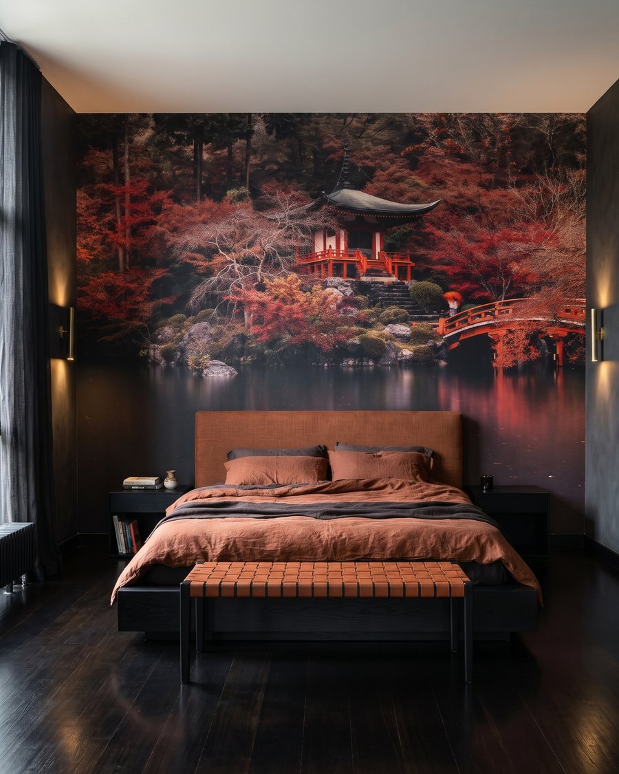 Autumn Garden Bridge in an interior