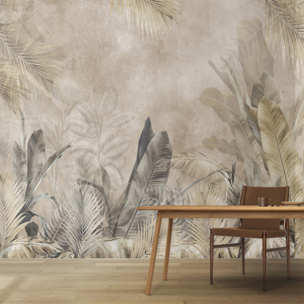 Faded Palm Garden in an interior