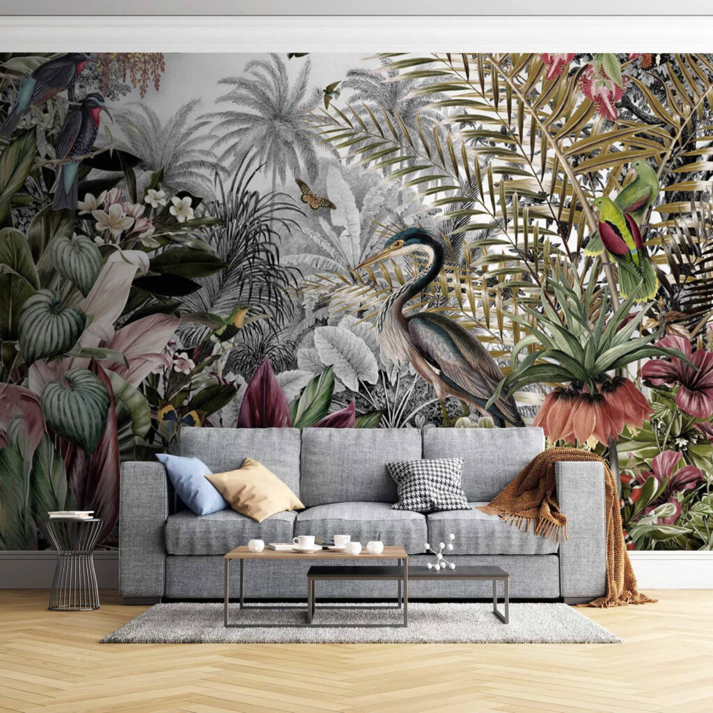 Birds in the Jungle in an interior