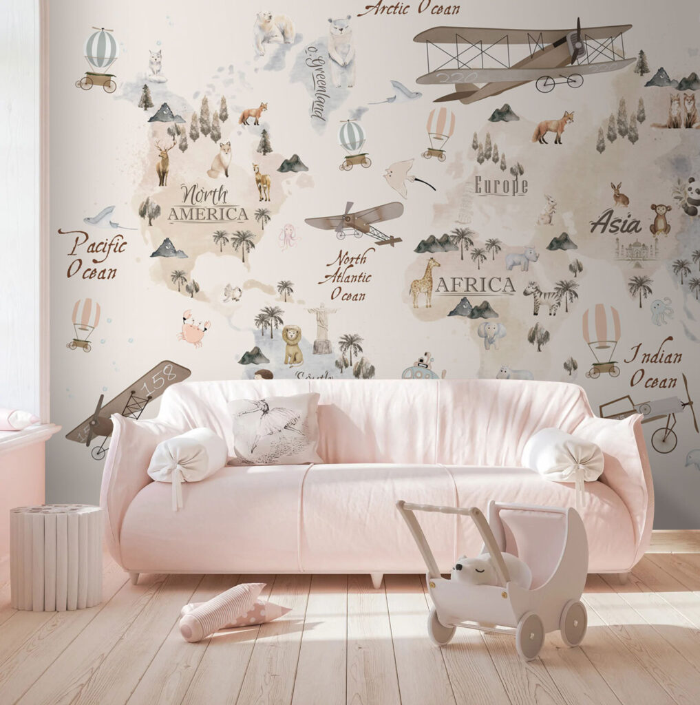 Animal map with aeroplanes — interior 1