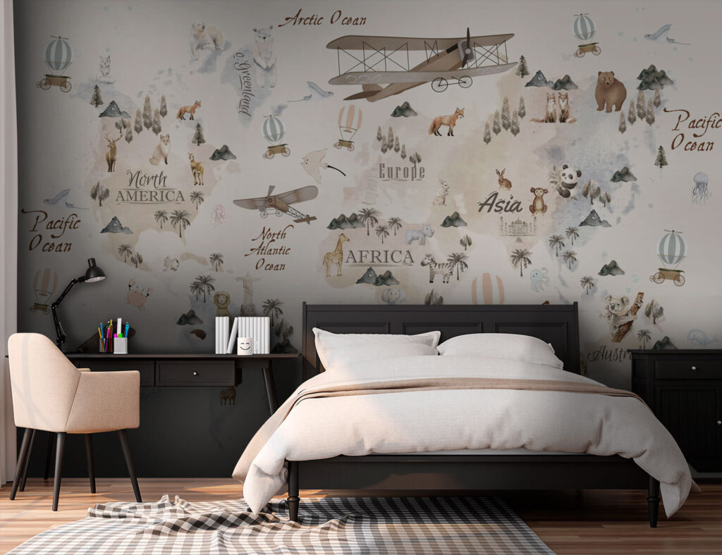 Animal map with aeroplanes — interior 3