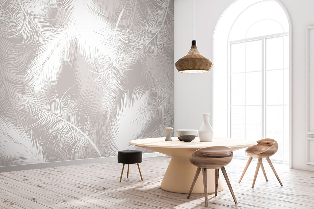 White feathers overlapping — interior 5