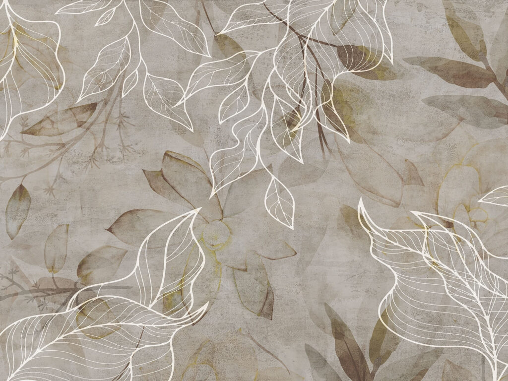 White leaf outlines — full design