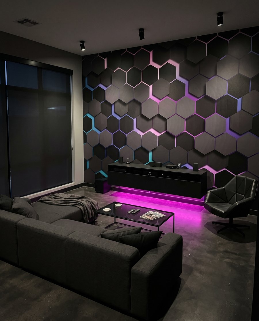 Honeycomb After Dark in an interior