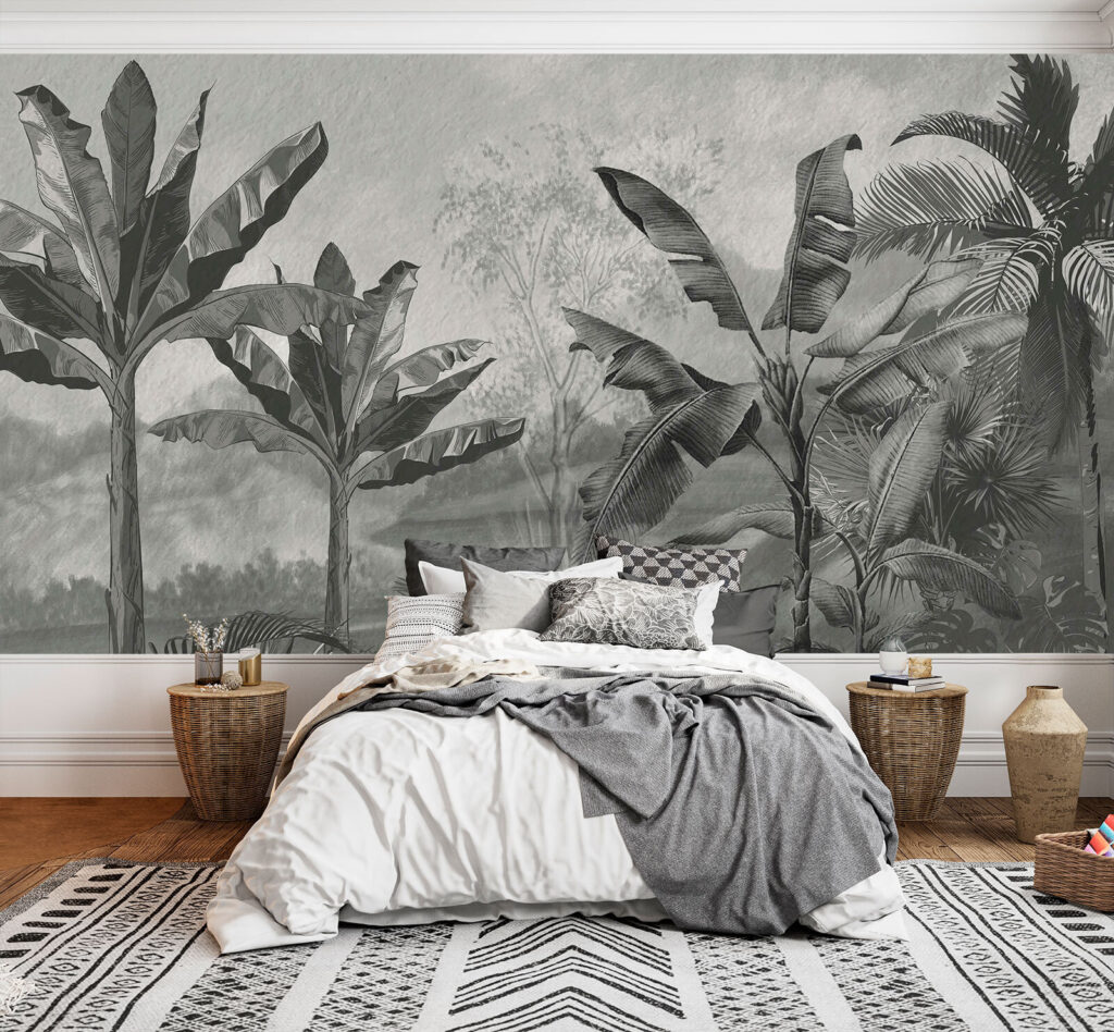 Tropical Monochrome Garden in an interior