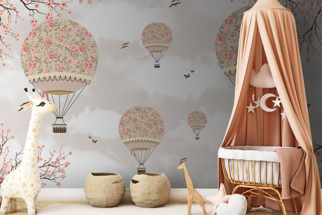 Floral Balloon Journey in an interior