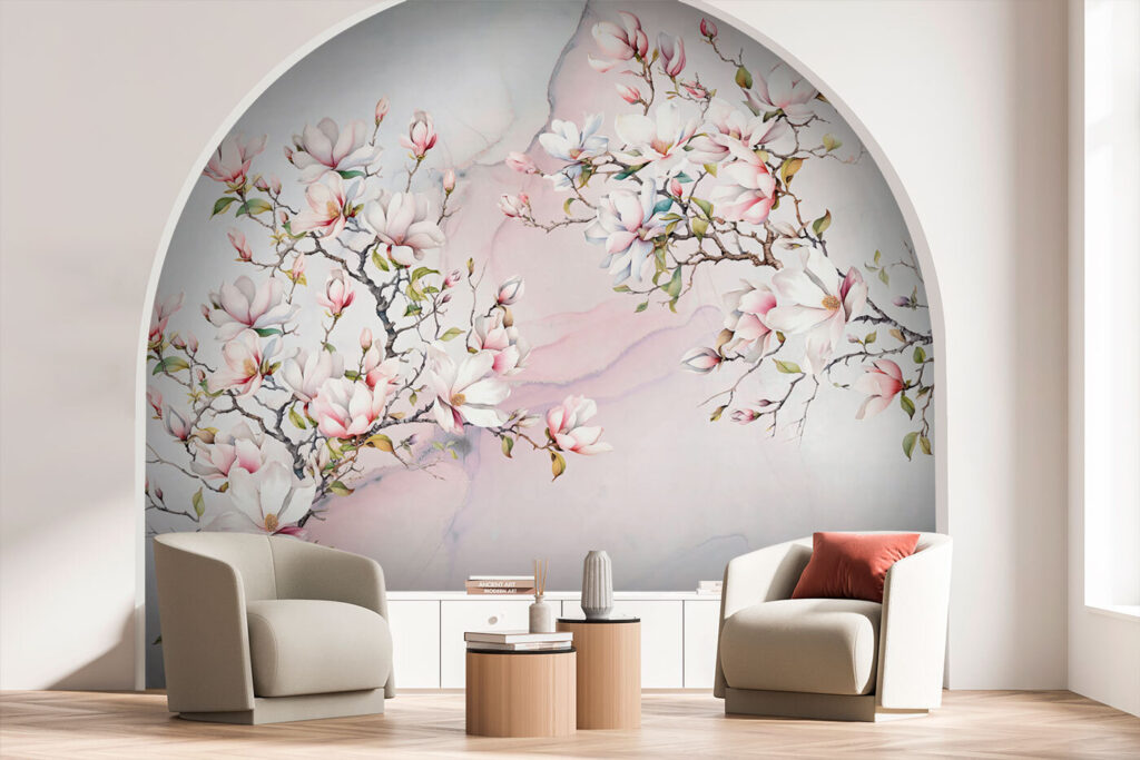 Magnolia Watercolour Branch in an interior