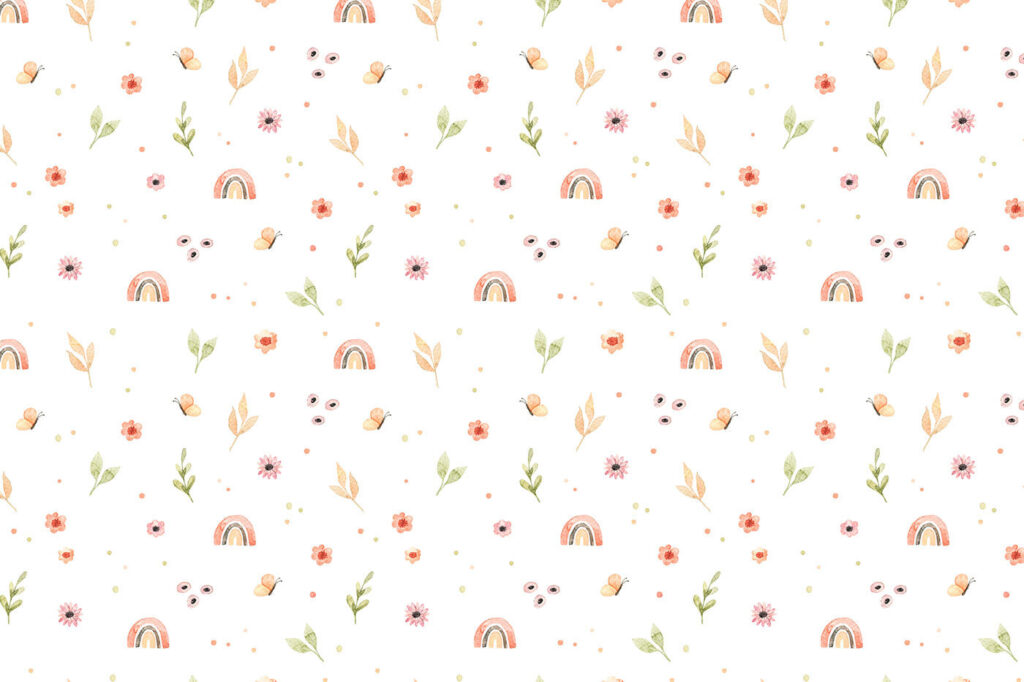 Rainbow Meadow Confetti — full design