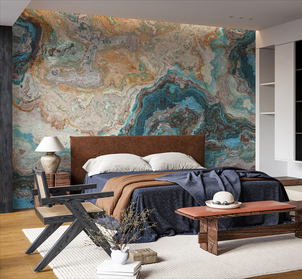 Turquoise layers with ochre — interior 2