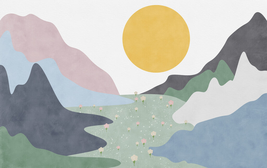 Mountain Sun Shapes — full design